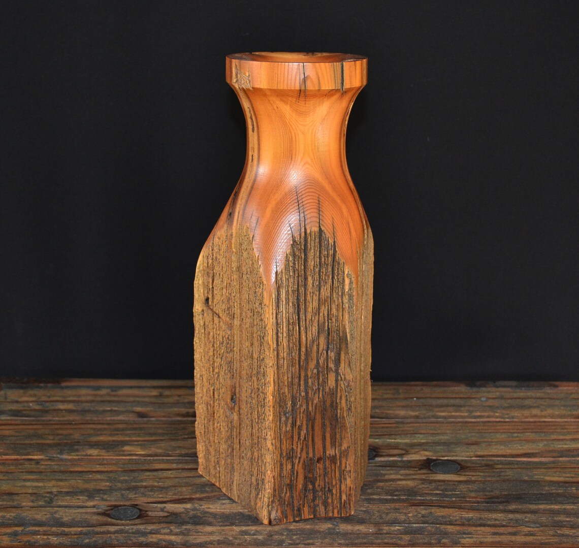 Rustic Log Fence Post Vase Cedar Wood Home Décor Accent Etsy