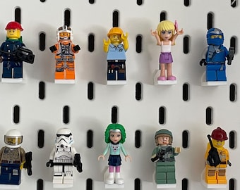 10+ Lego mini figure display stands for Ikea Skadis/Uppspel pegboard
