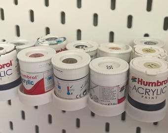 Humbrol and Revell paint pot holder for IKEA Skadis pegboard | 9 pots | 15 pots