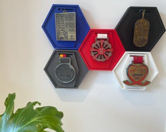 Runners and athletes medal display with holder and matching frame