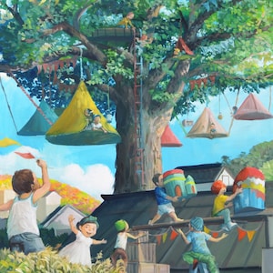 Planet Tree — A World Hanging in Balance | Japanese Fantasy Art Print by TOMOYAARTS