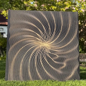 CNC-projekt med geometrisk optisk illusion, abstrakt linjeteckning (svg, dxf, png-filer)