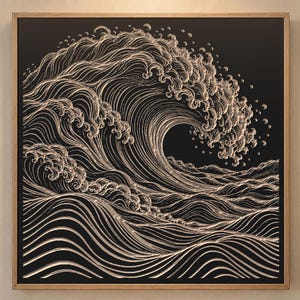 Ocean Wave Art V-Carve CNC Router File | svg dxf png