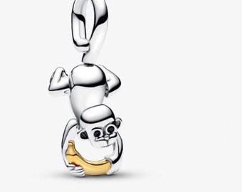 Movable Monkey Dangle Charm for Bracelet - Pandora Fit Charm Sterling Silver S925