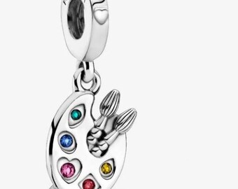 Artist Palette Dangle Charm for Bracelet - Pandora Fit Charm Sterling Silver S925