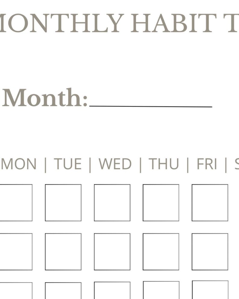 Minimal Habit Tracker Printable PDF, Daily Weekly Planner, Goal Setting ...