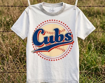 Cubs Baseball PNG Instant Download – Vintage Sports Graphic Art