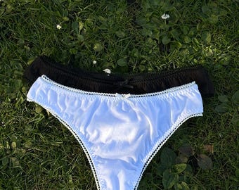 100% Cotton Thong Underwear | Delicate Picot Edge Detail, Everyday Comfort