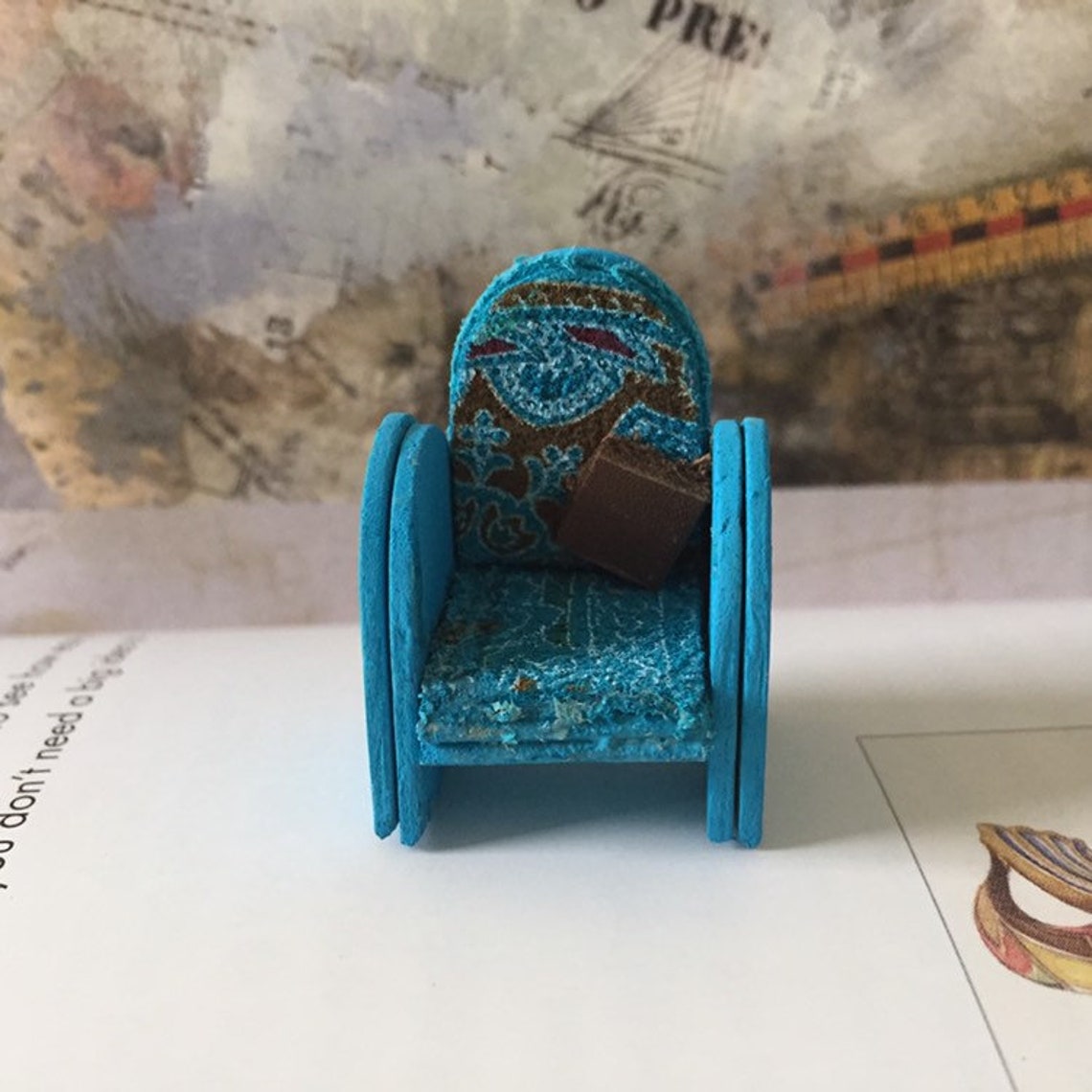 Miniature Chair Armchair Dollhouse Chair Miniature Wooden | Etsy