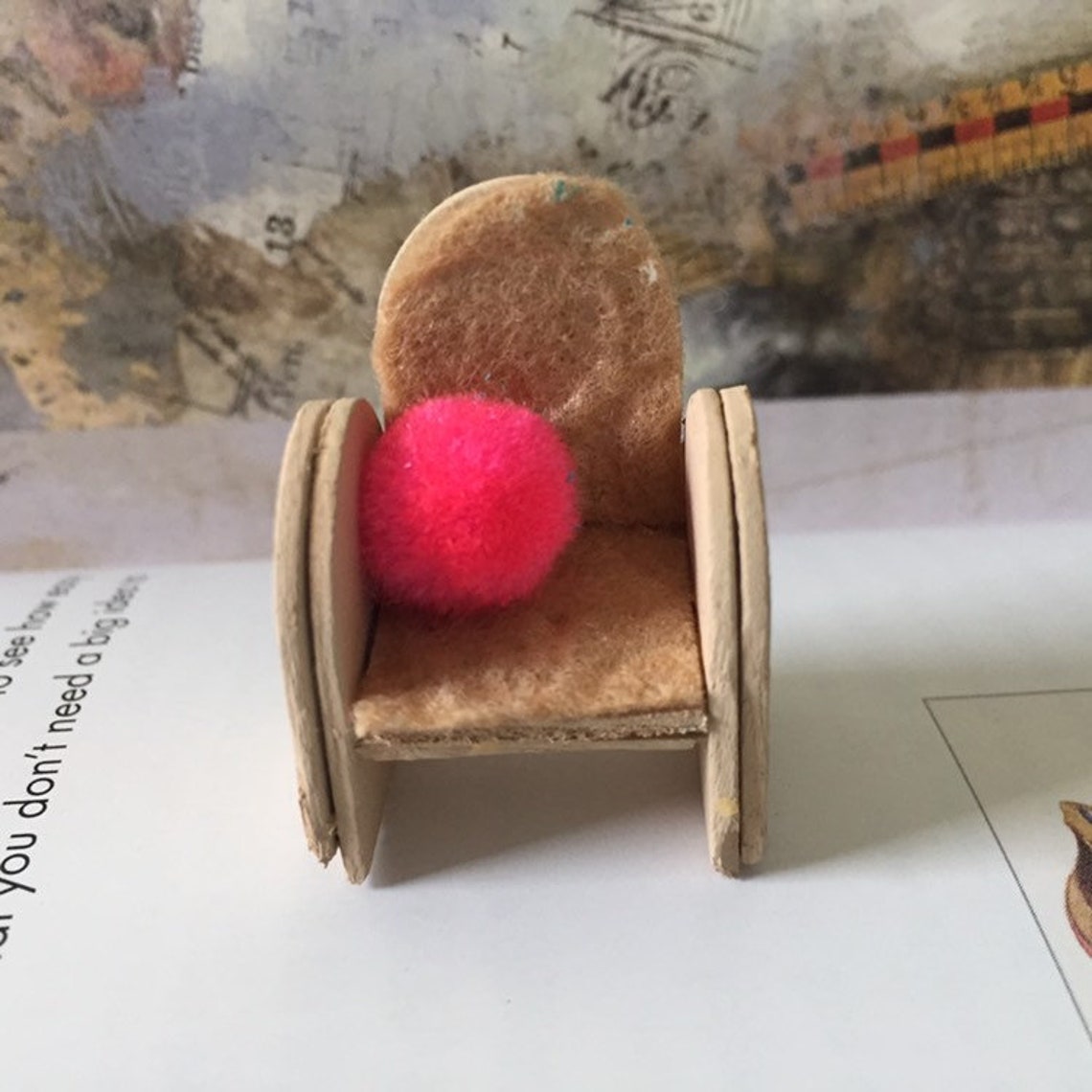 Miniature Chair Armchair Dollhouse Chair Miniature Wooden | Etsy