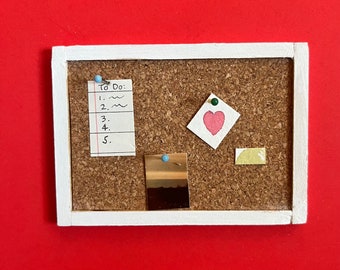 Miniature cork board, message board, dollhouse miniature, miniature, fairy garden, miniature office, tiny cork board, miniature kitchen