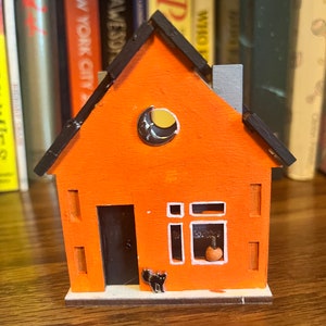 Autumn decor, Fairy garden house,  autumn house, Halloween house, home decor, fall art, miniature wood house, Halloween decor, haunted house