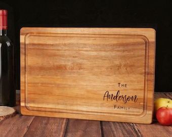 Personalized Walnut Cutting Board, Engraved Family Charcuterie Platter