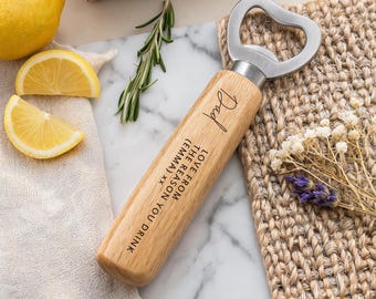 Personalised Wooden Bottle Opener, Laser Engraved, Beer Lover Gift,Groomsmen Gifts