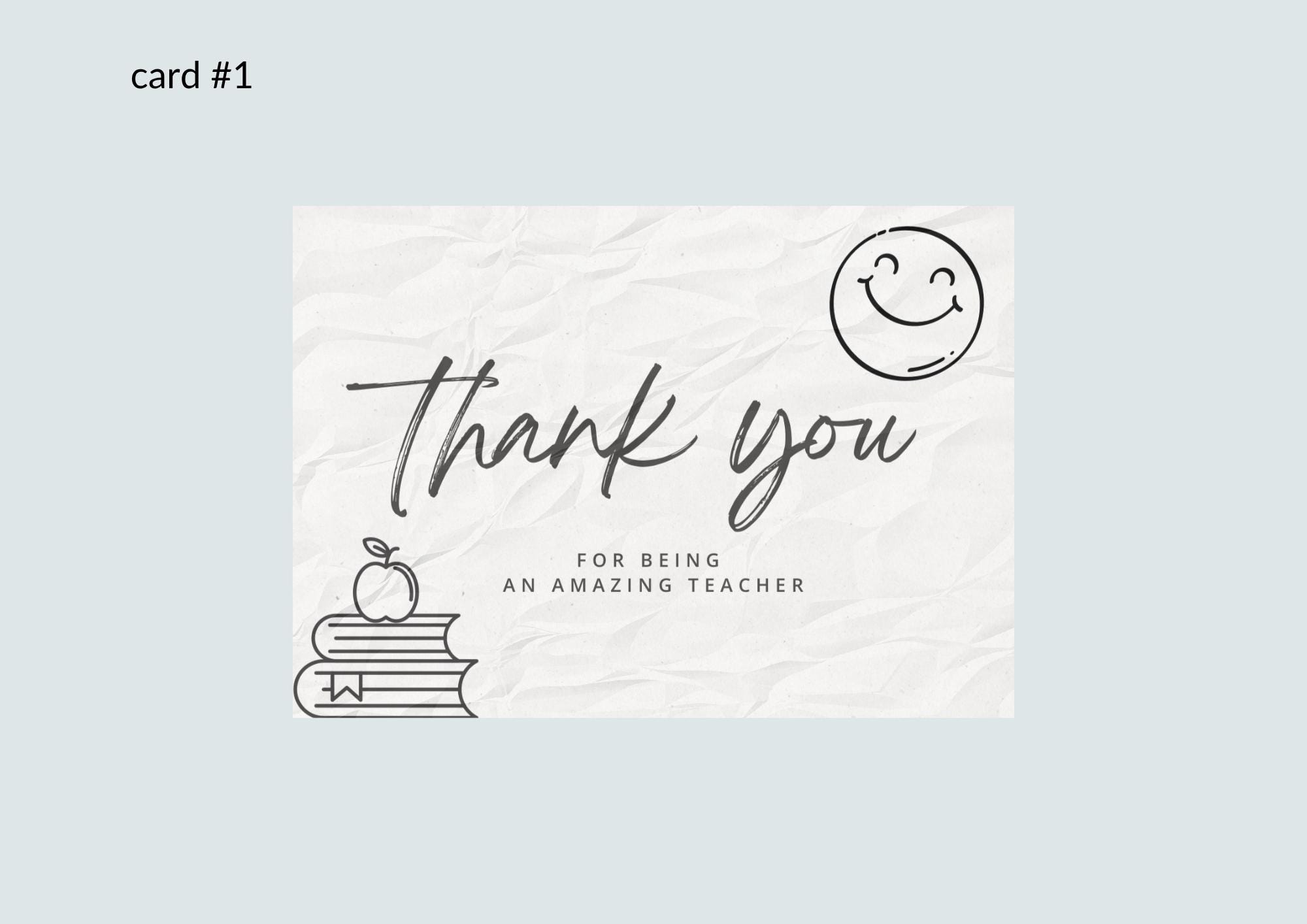 Teacher Appreciation Cards Printable | Set of Four (4) Thank You Notes ...