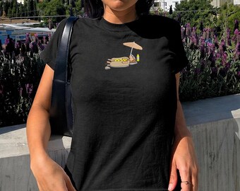 Embroidered Dachshund Hot Dog Summer Baby Tee, Funny Wiener Dog Pun Retro T-shirt, Pet Mom Vintage Sweatshirt, Beach Vacation Gift