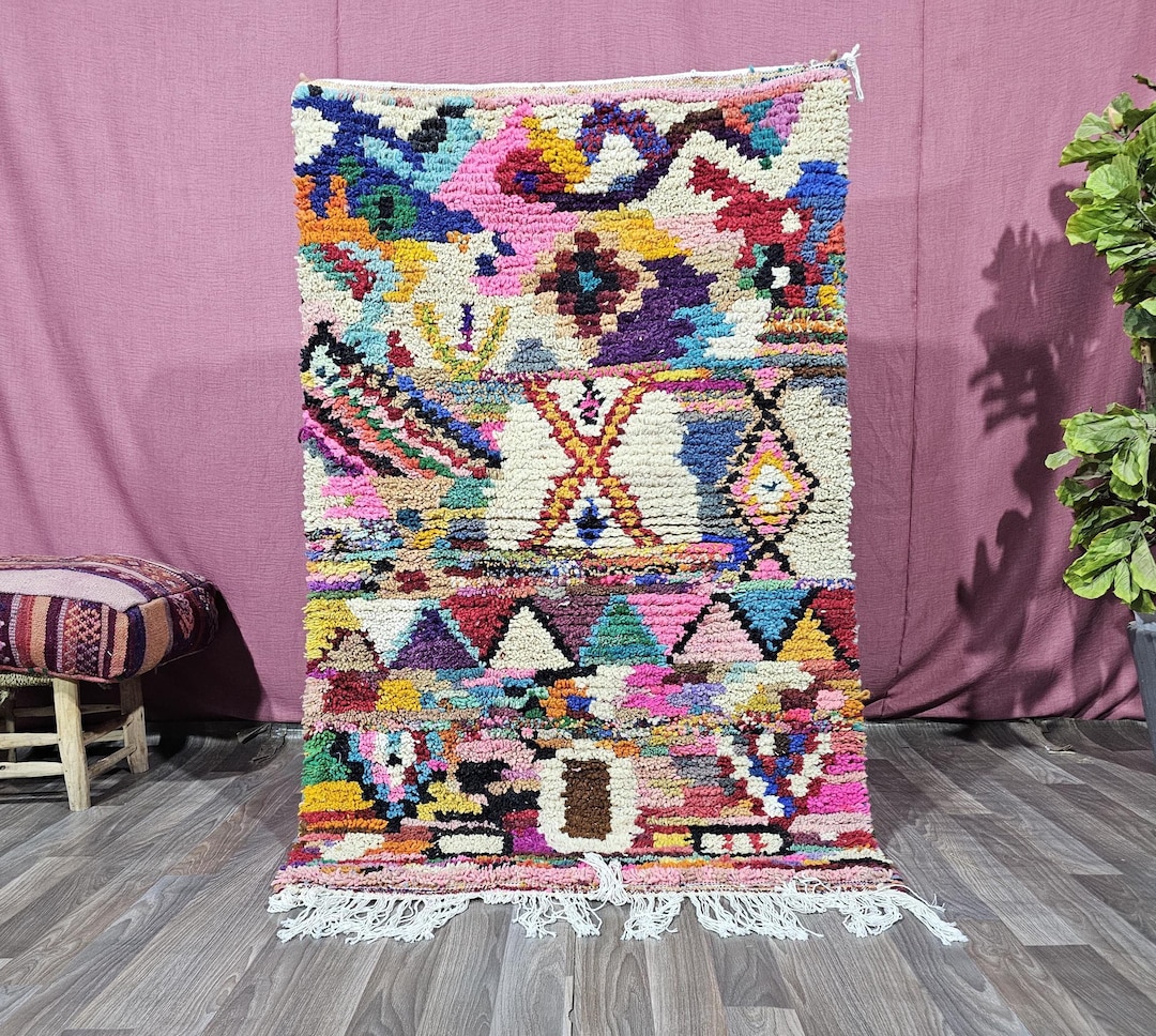 AZILAL RUG, Colorful Moroccan Area Rugs, Bohemian Decor Rug, Artisan ...