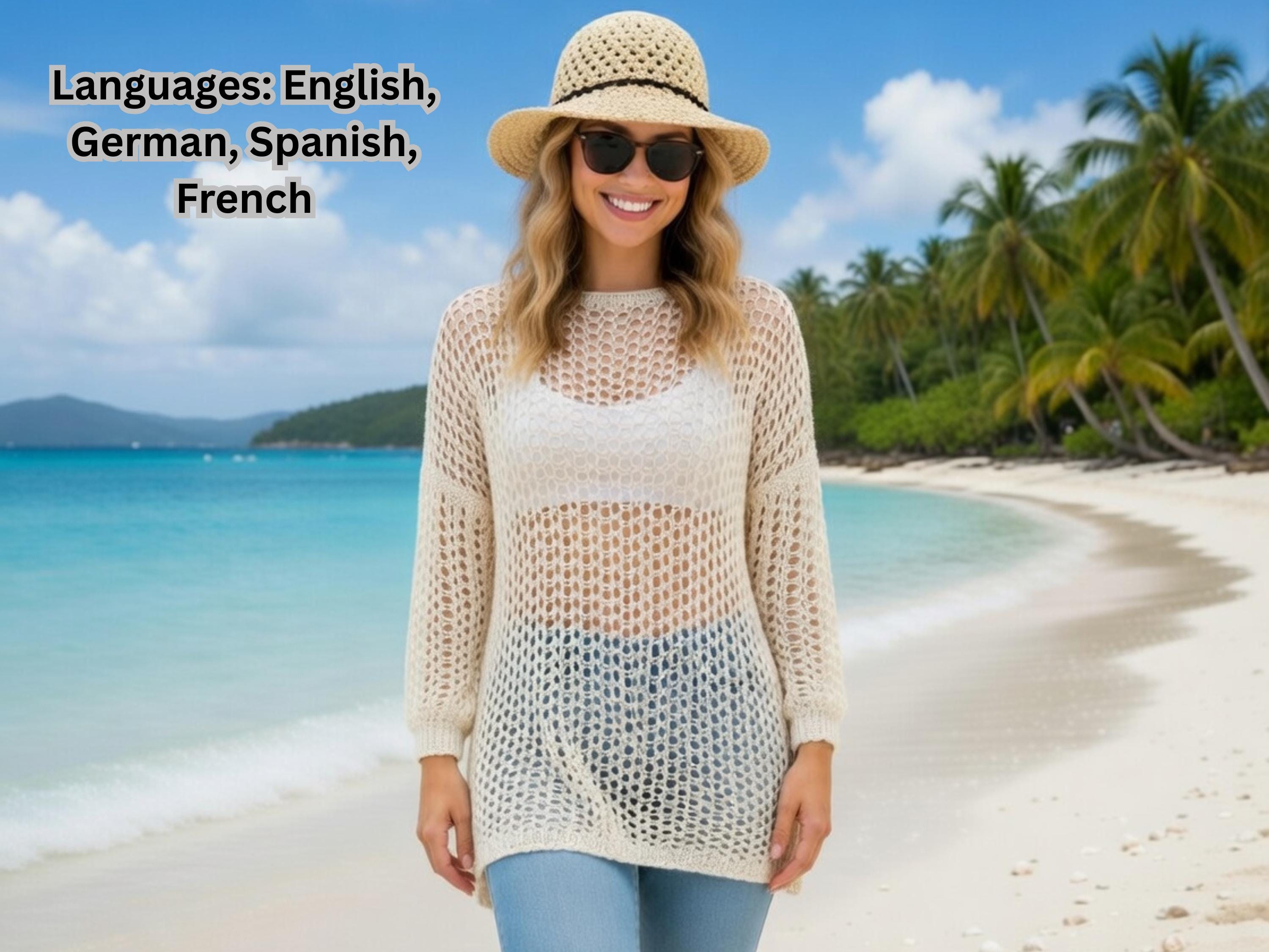 39 Mesh Sweater Crochet Patterns for Airy Layers, Pullovers, and Cardigans 10 Crochet Beach Cover Up Oversized Mesh Sweater Beginner