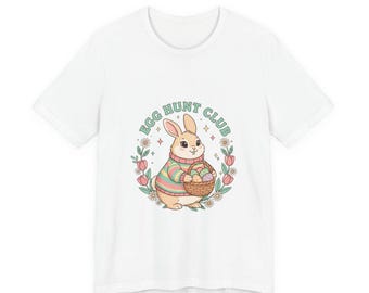 Egg Hunt Club Bunny Tee | Easter bunny aesthetic, pastel spring cottagecore