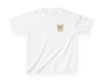 Söt flicka med rosett, barntröja med illustration av hårrosett, flicktröja