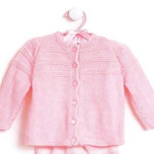 Stickmönster för vintage babykofta, rätstickad oktröja (PDF)