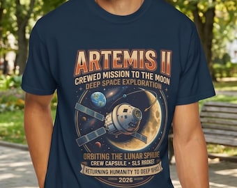Artemis II Shirt, NASA Moon Mission Graphic Tee, Space Lover Gift, Lunar Exploration Tee, Deep Space 2026 T-Shirt Unisex