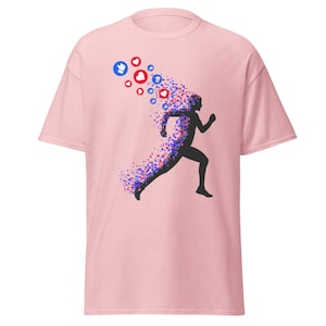 Running Man Graphic T‑Shirt – Unisex Cotton Tee - Fitness Runner Silhouette - Content Creator Essentials - Creative Design