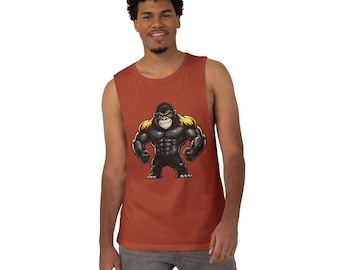 Gespierde gorilla-tanktop | Krachtfitness tanktop met dierenprint