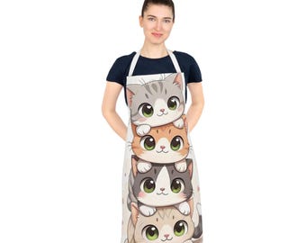 Gestapelde schattige kittensschort | Schort met schattige kattenillustratie