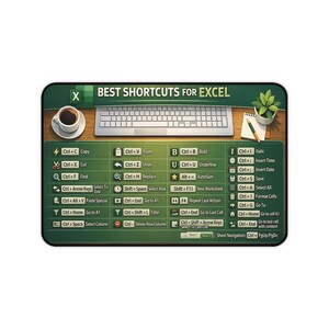 Excel Shortcuts Desk Mat
