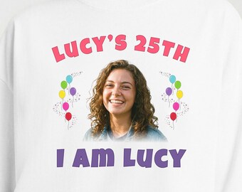 Camiseta personalizada para cumpleaños, foto, nombre, grupo de edad, fiesta, algodón, tallas S-3XL