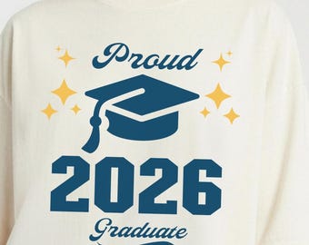 Camiseta "Orgulloso Graduado 2026", Camiseta de Graduación Familiar Personalizada Tallas S-3XL