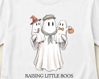 Raising Little Boos Shirt, Halloween Dad Tee, Funny Ghost Father Graphic, Comfort Colors S-3XL