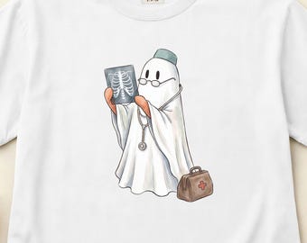 Ghost Doctor Shirt, Medical Halloween Tee, Spooky Physician Apparel, Comfort Colors S-3XL
