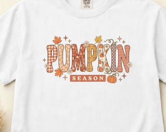 Camiseta de calabaza de Halloween, linda camiseta con estampado otoñal, regalo de temporada espeluznante, colores cómodos, tallas S-3XL