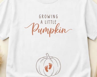 Camiseta "Cultivando una pequeña calabaza", camiseta para anunciar el embarazo, maternidad de otoño, colores cómodos, tallas S-3XL