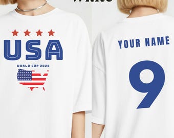 Camiseta de fútbol de EE. UU., camiseta personalizada con nombre y número, Copa Mundial 2026, tallas S-3XL