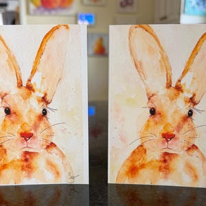 Brown Hare Watercolor Note Cards: Set of 10, Blank Inside