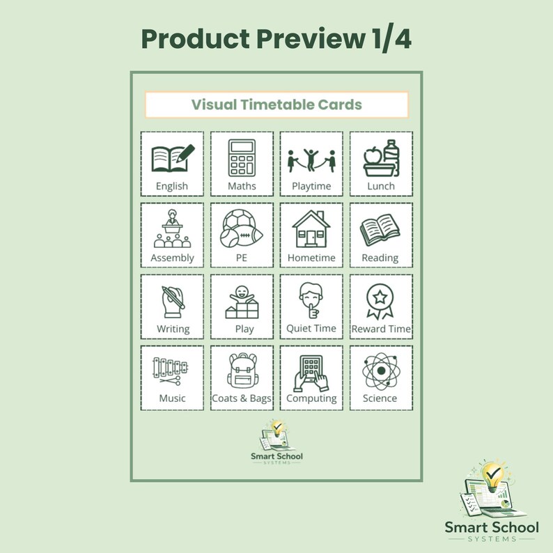 Visual Timetable Cards Printable | Editable Classroom Schedule | SEND ...