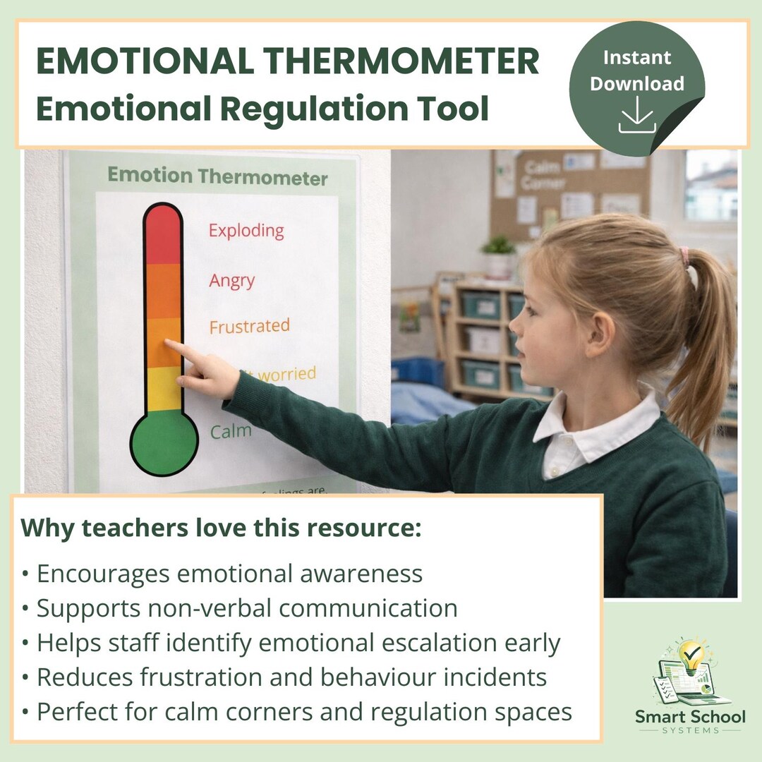 Emotion Thermometer Printable | Emotional Regulation Tool | SEND ...