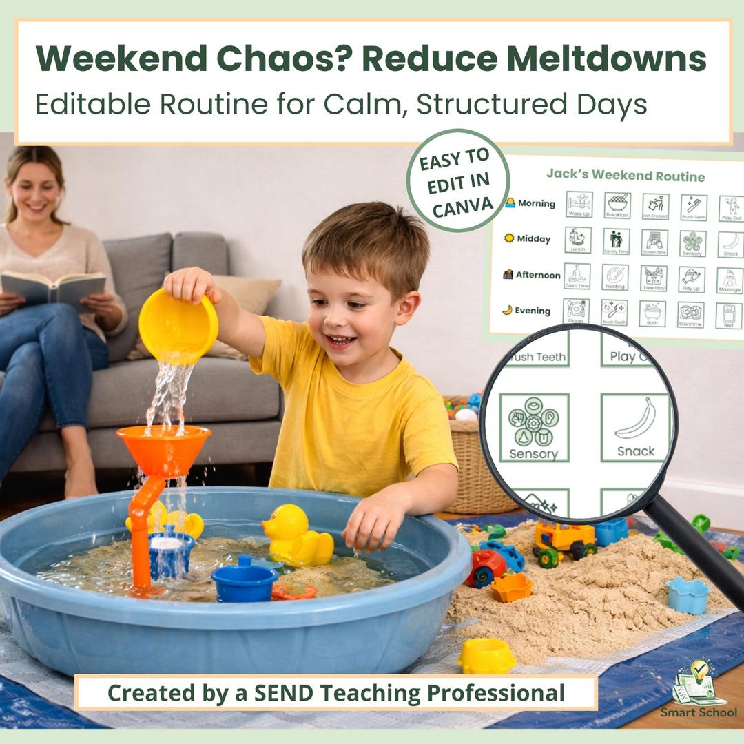 Avoid Predictable Rountine Weekend Routine for Kids Printable | Editable Visual Schedule | No ...