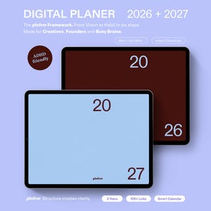 Digital Planner 2026 2027 Bundle | Hyperlinked GoodNotes & Notability iPad | Dated Daily Weekly Monthly, Habit Tracker, Stickers, Minimalist
