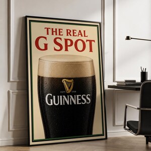 Guinness Inspired Bar Poster: Retro Beer Art Print, Man Cave Decor image 2