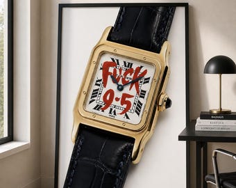 Cartier Watch Poster Print | Luxury Watch Wall Art | Modern Designer Timepiece Decor | Fashion Watch Artwork
