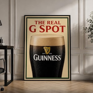 Guinness Inspired Bar Poster: Retro Beer Art Print, Man Cave Decor image 1