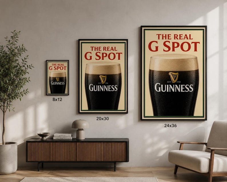 Guinness Inspired Bar Poster: Retro Beer Art Print, Man Cave Decor image 4
