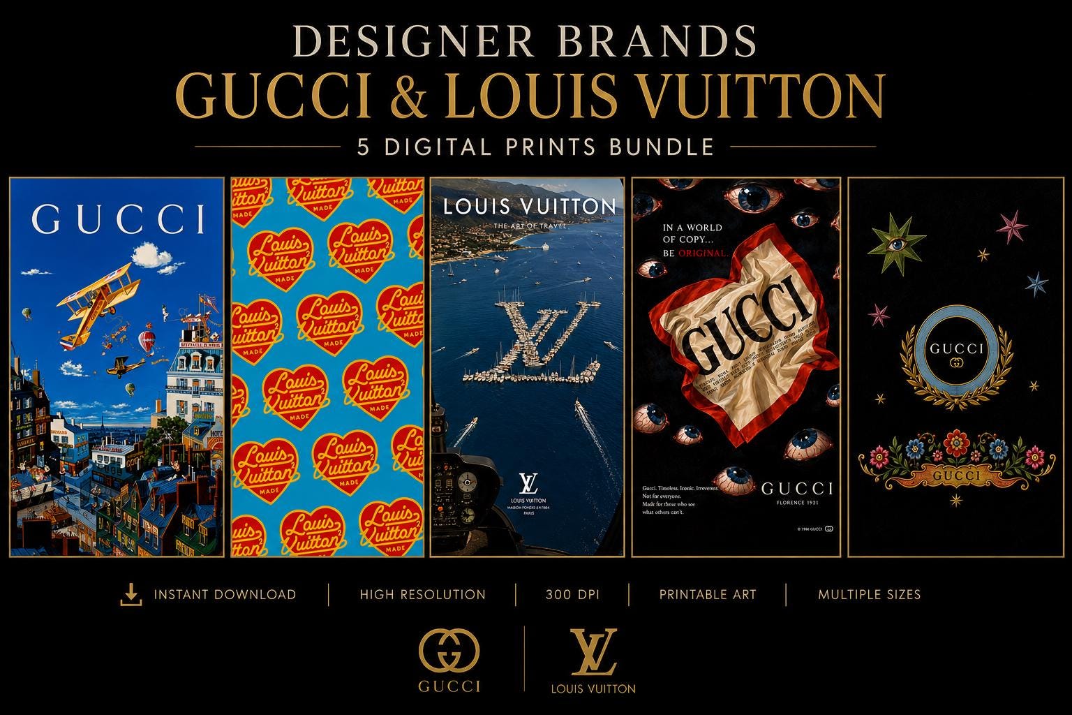 Louis Vuitton & Gucci & Hermes 雑誌セット Gucci Louis Vuitton - Etsy