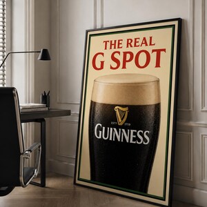 Guinness Inspired Bar Poster: Retro Beer Art Print, Man Cave Decor image 3