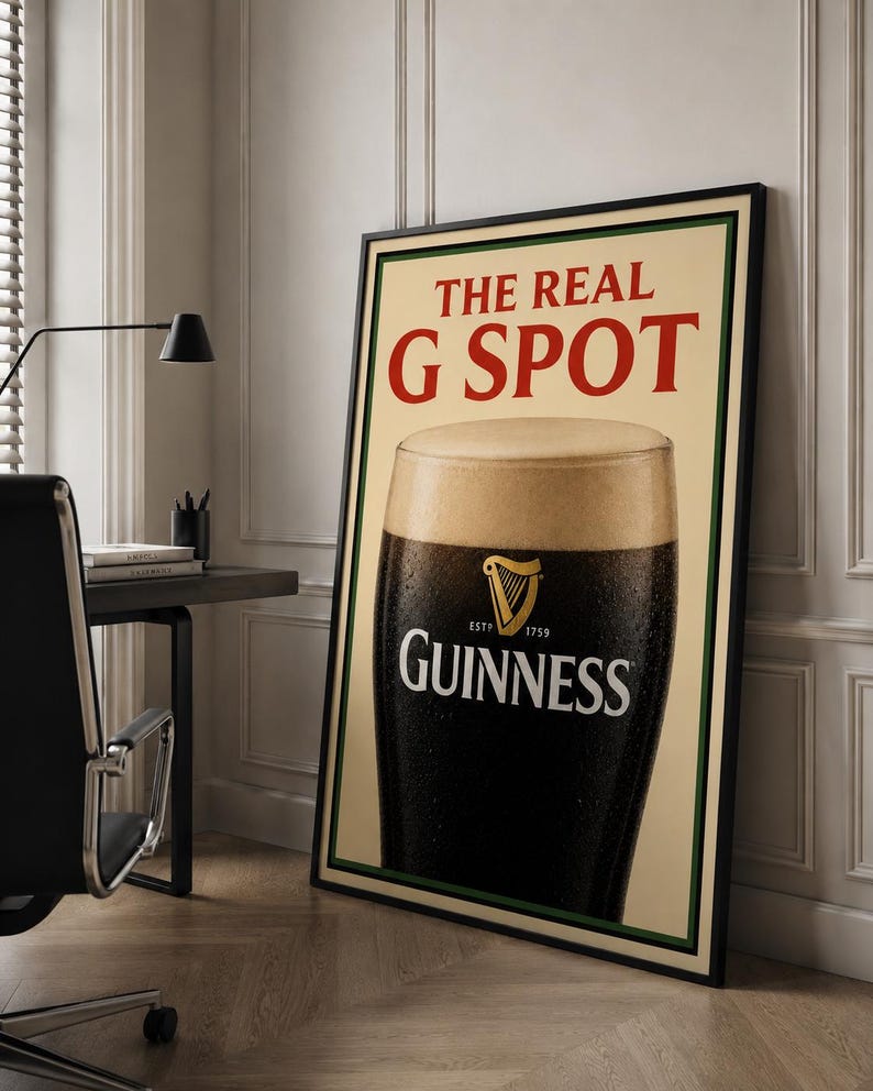 Guinness Inspired Bar Poster: Retro Beer Art Print, Man Cave Decor image 3