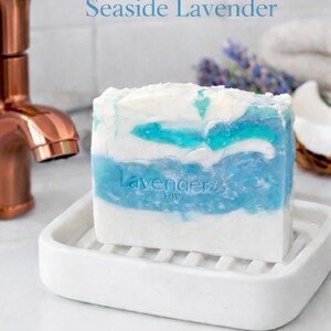 Seaside Lavender Coconut Soap – Farm Distilled Essential Oil, Beach Scent image 1